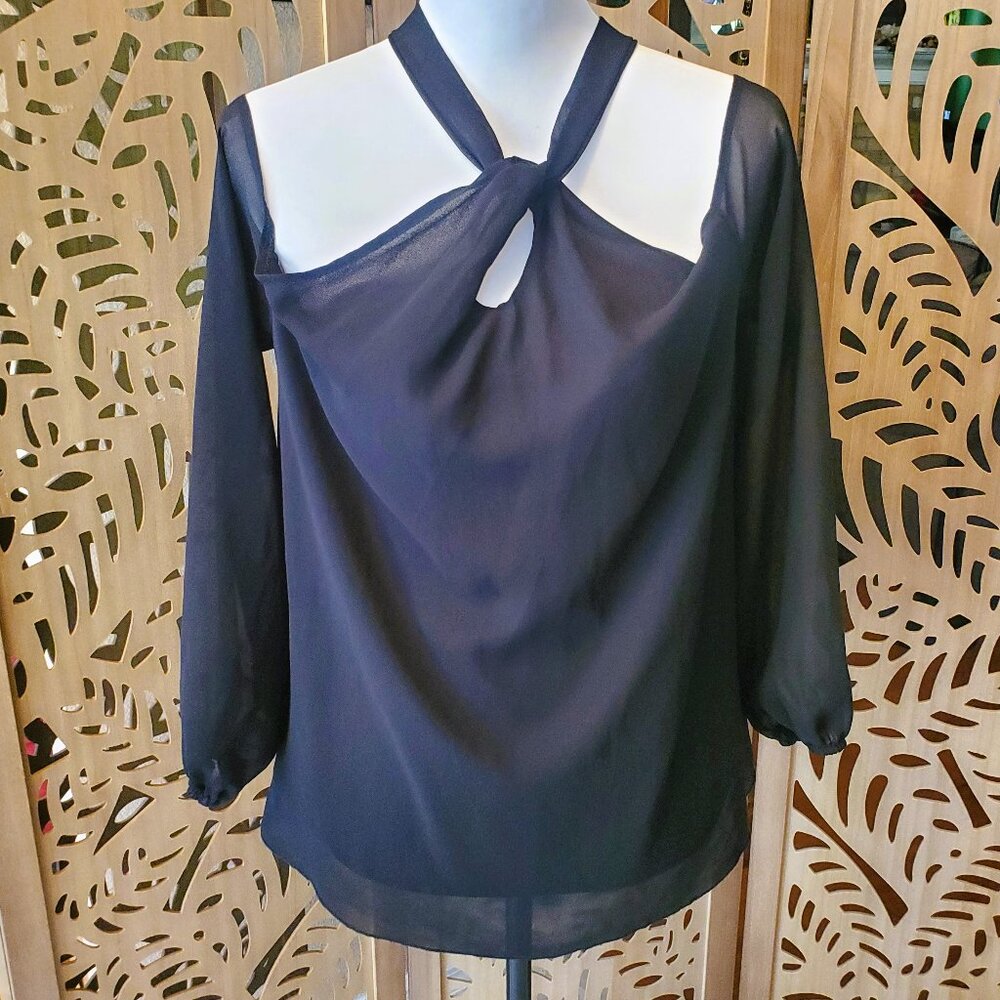 Easther Stylish Black pull over blouse